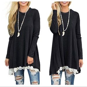 Never worn Tunic with lace hem